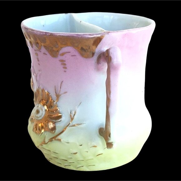 Antique Shaving Mug Victorian Porcelain Scuttle Cup - Picture 9 of 10